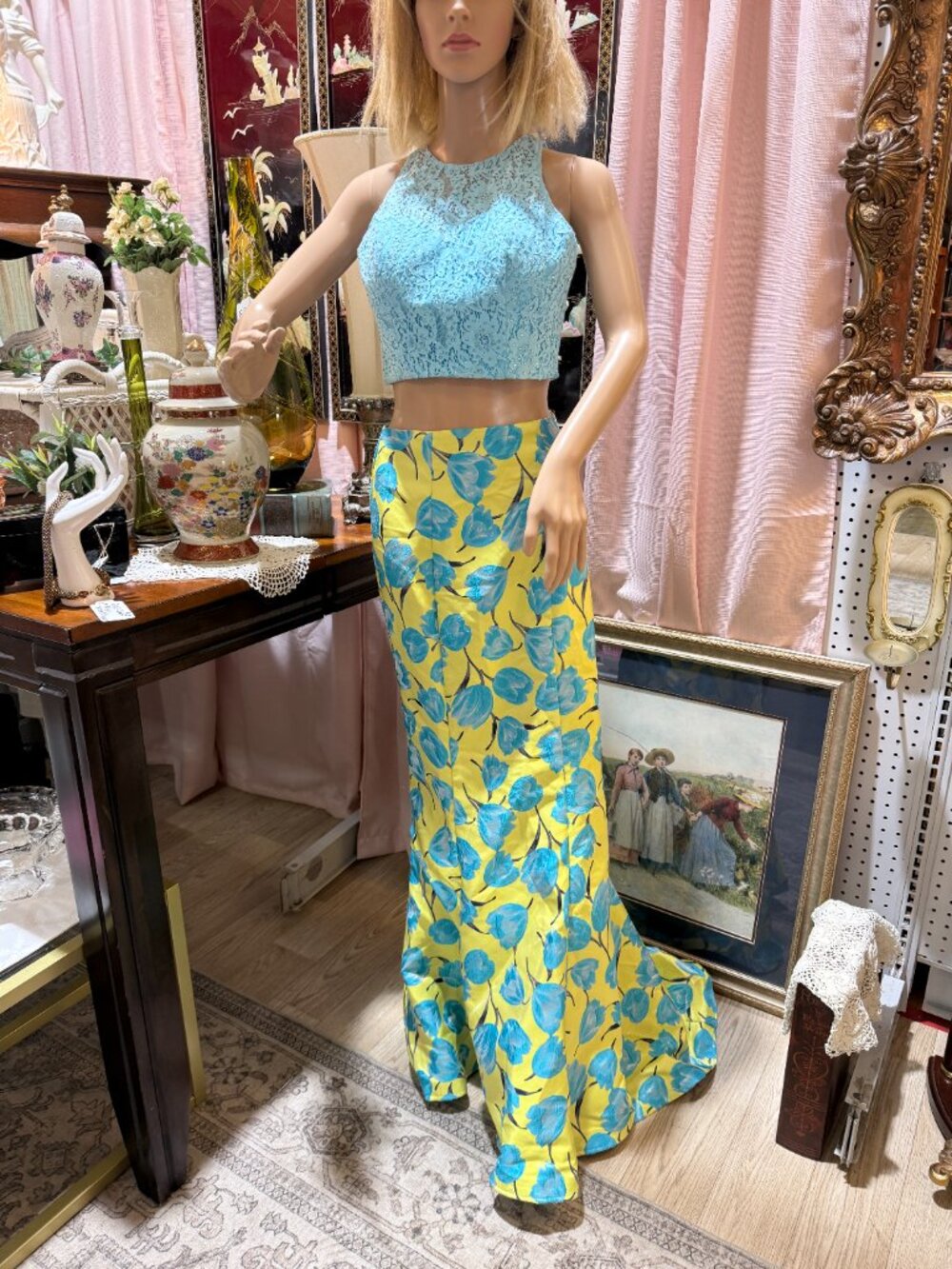 Studio 17 Formal Two Piece Dress Prom Gown Blue/Green Size 6